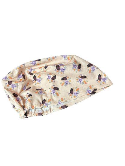 Euro Style HedgehogThemed spring scrub hat— satin lining optional with toggle