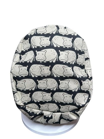 Hippo Euro Scrub Cap | Cotton OR Hat with Satin Lining