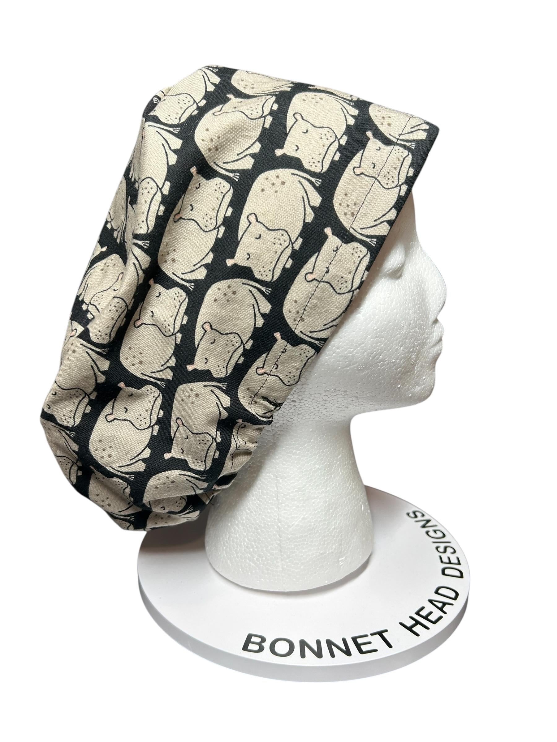 Hippo Euro Scrub Cap | Cotton OR Hat with Satin Lining