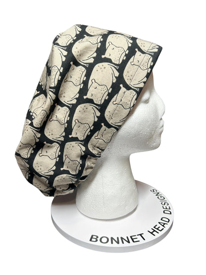Hippo Euro Scrub Cap | Cotton OR Hat with Satin Lining