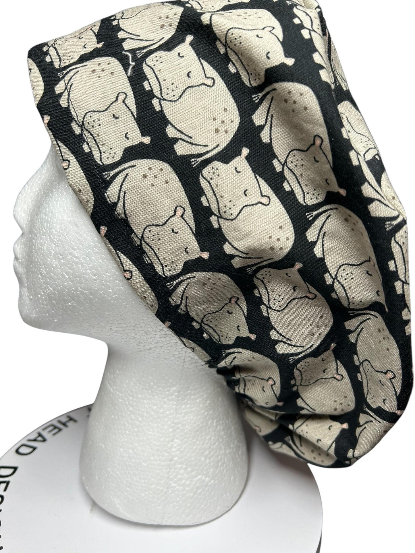 Hippo Euro Scrub Cap | Cotton OR Hat with Satin Lining