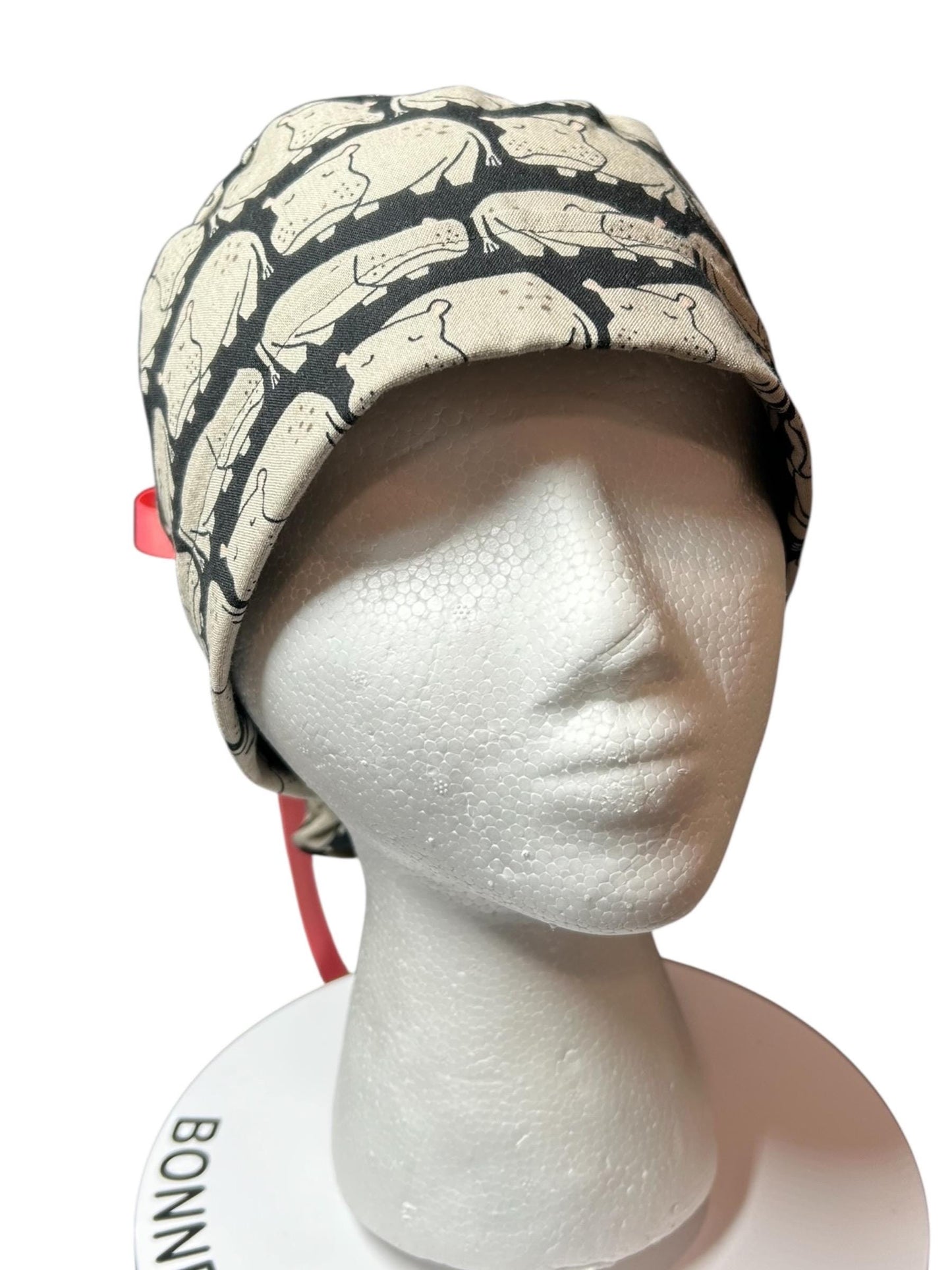 Weary Hippo Ponytail Scrub Cap- women’s scrub hat with optional satin lining, nurses week gift