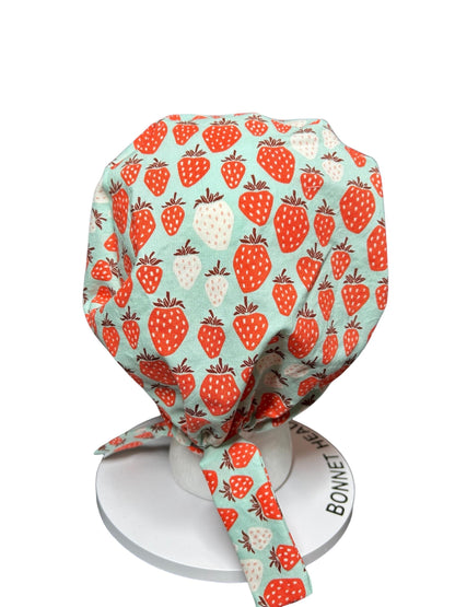 Strawberry Scrub cap: pixie style cap for short or medium hair