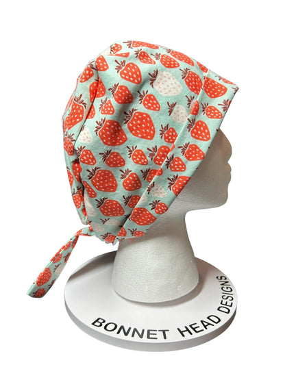 Strawberry Scrub cap: pixie style cap for short or medium hair