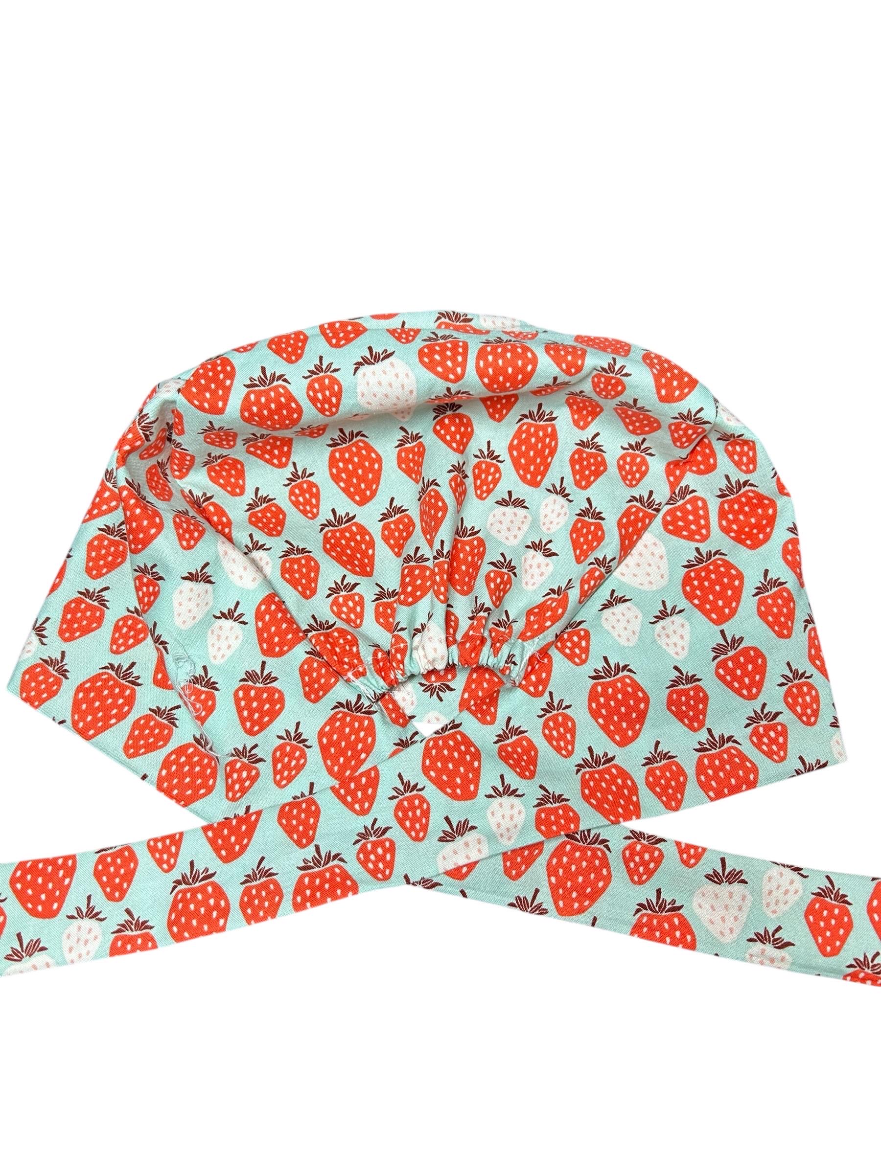 Strawberry Scrub cap: pixie style cap for short or medium hair