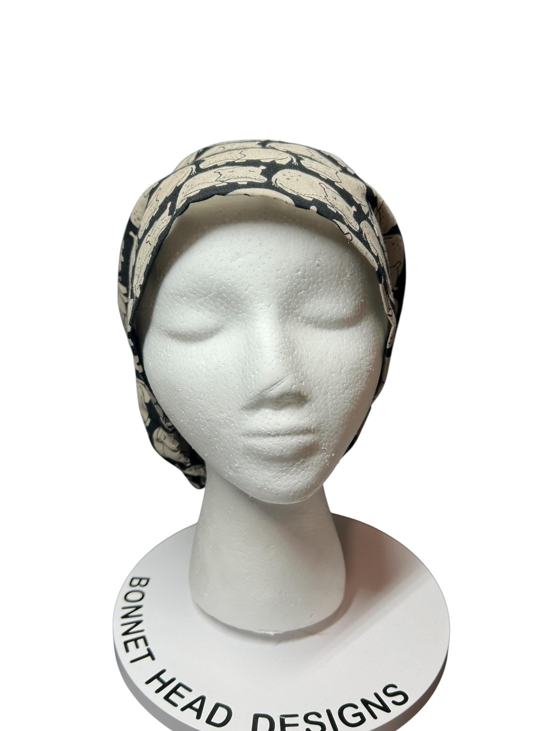 Hippo Euro Scrub Cap | Cotton OR Hat with Satin Lining