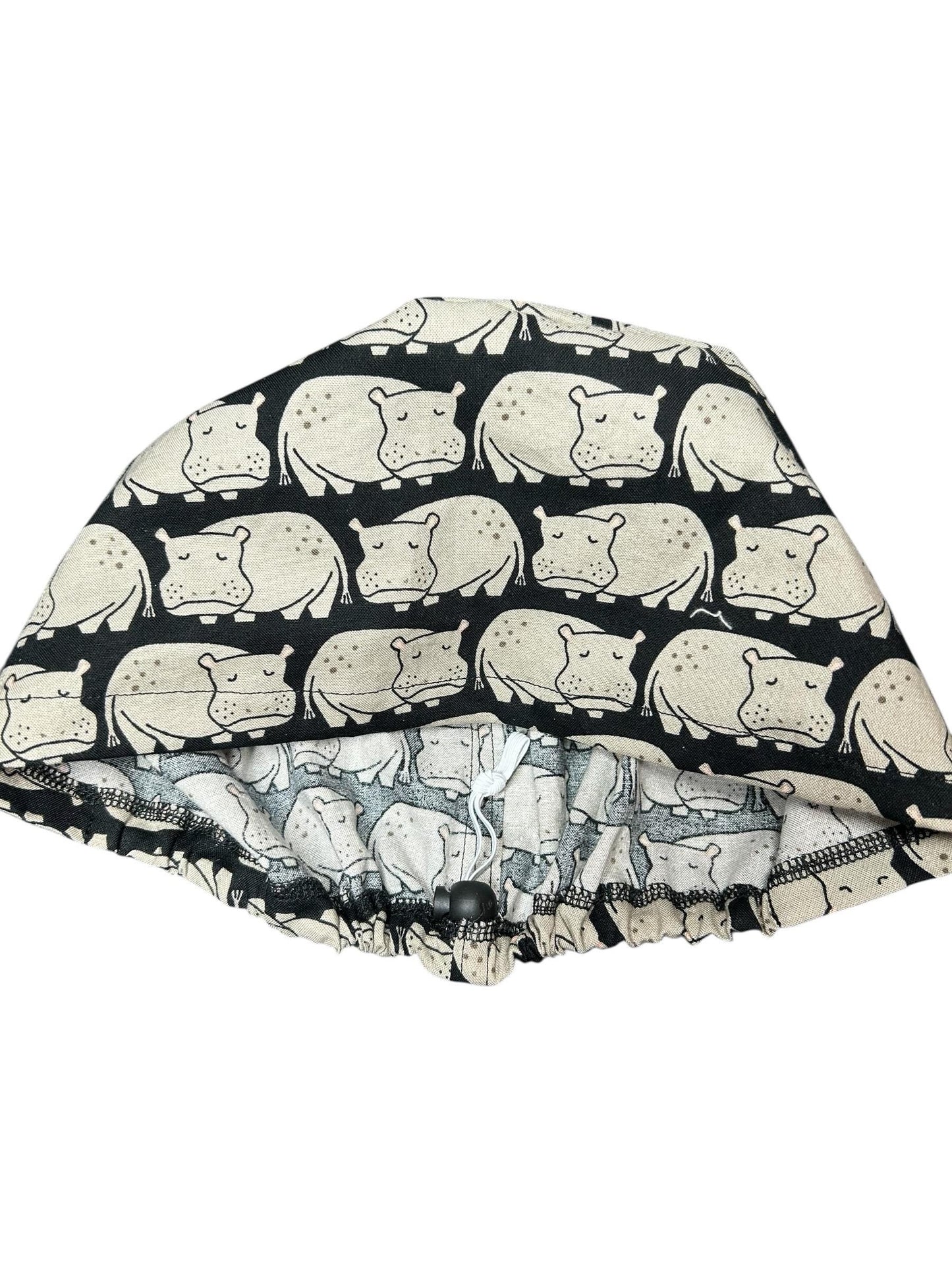 Hippo Euro Scrub Cap | Cotton OR Hat with Satin Lining
