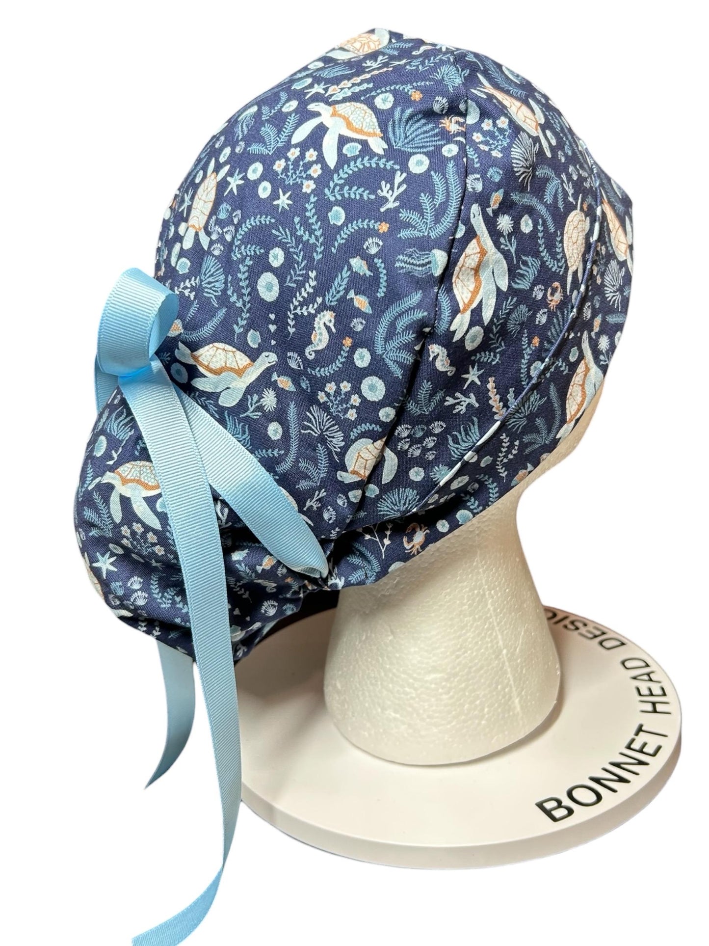 Women's Scrub Cap| Shell We Dance Sea Turtle Fabric| summer scrub caps