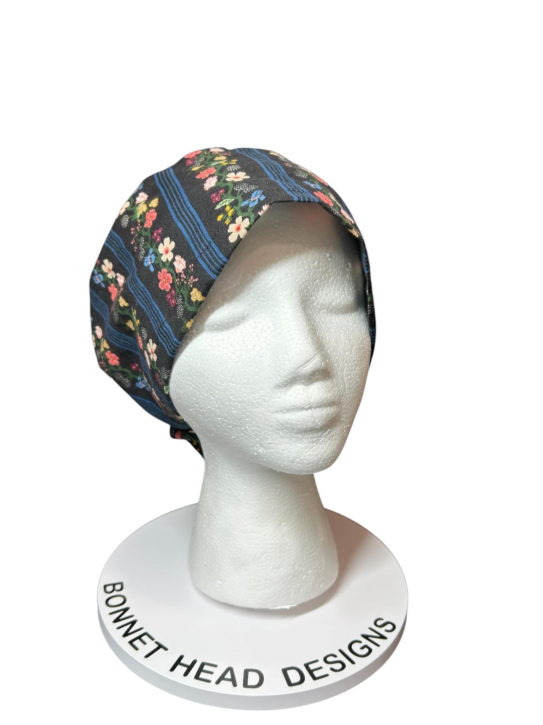 Rifle Paper Co. Floral Scrub Cap | Euro Style, Adjustable Cord Lock