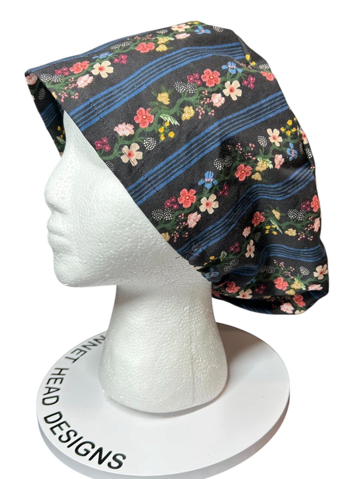 Rifle Paper Co. Floral Scrub Cap | Euro Style, Adjustable Cord Lock