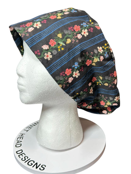 Rifle Paper Co. Floral Scrub Cap | Euro Style, Adjustable Cord Lock