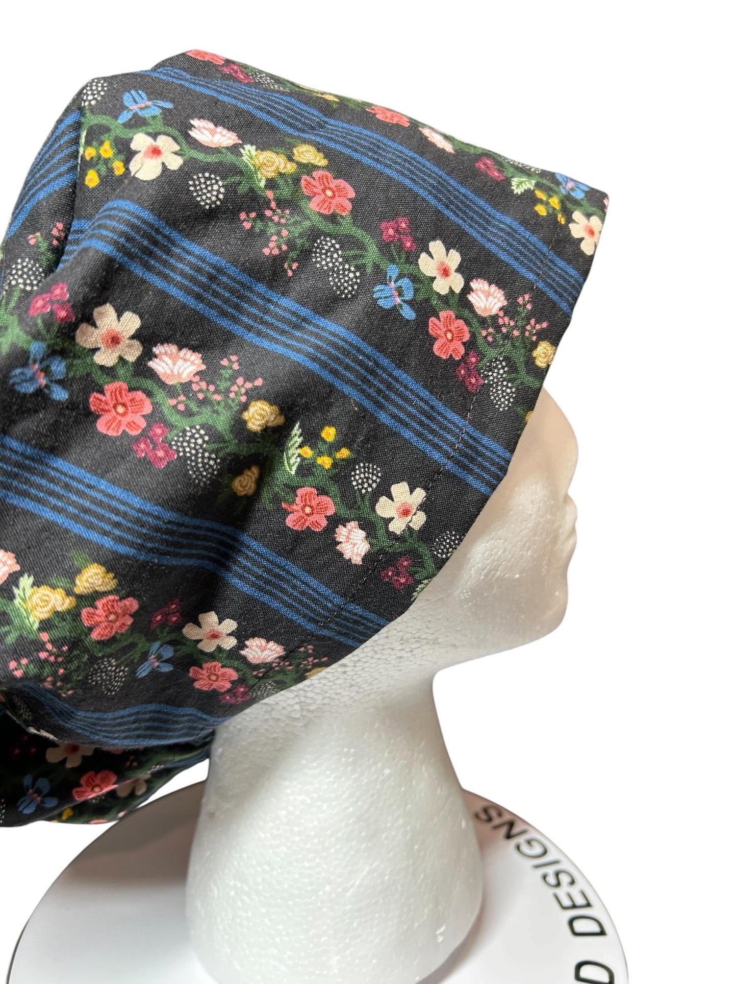 Rifle Paper Co. Floral Scrub Cap | Euro Style, Adjustable Cord Lock