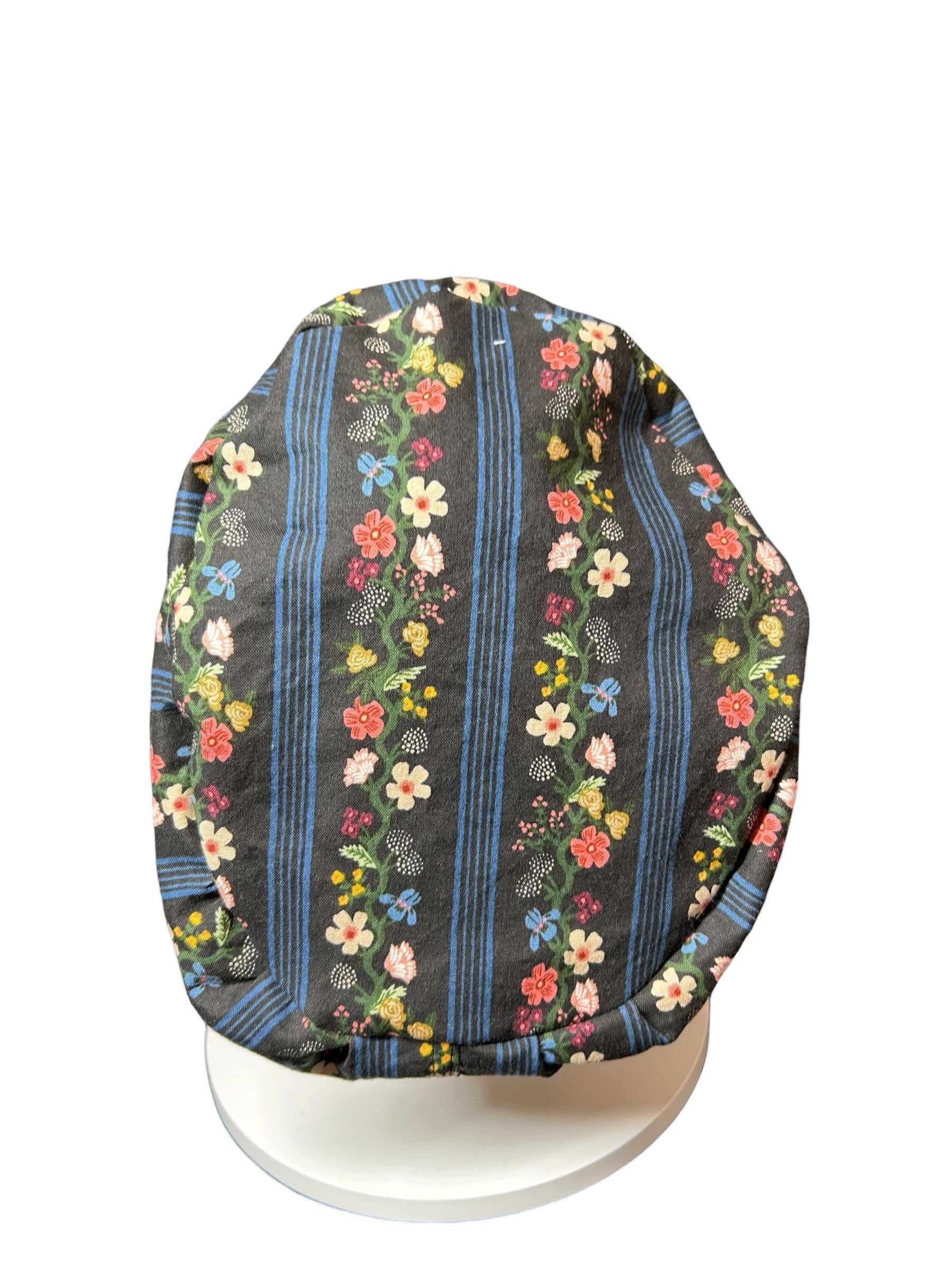Rifle Paper Co. Floral Scrub Cap | Euro Style, Adjustable Cord Lock