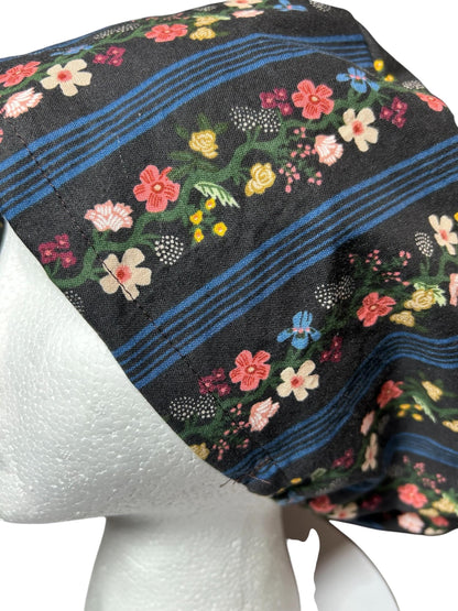 Rifle Paper Co. Floral Scrub Cap | Euro Style, Adjustable Cord Lock