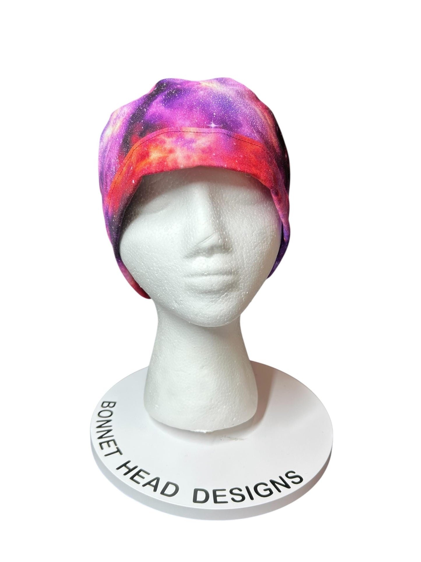 Space Galaxy Ponytail Scrub Hat: Adjustable bun style for Women Healthcare Workers