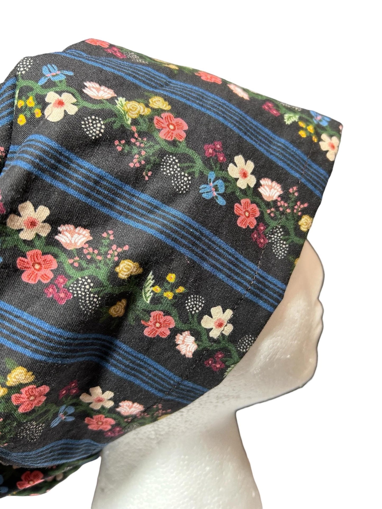 Rifle Paper Co. Floral Scrub Cap | Euro Style, Adjustable Cord Lock