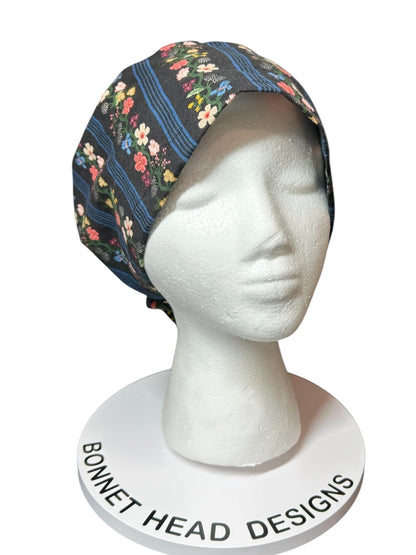 Rifle Paper Co. Floral Scrub Cap | Euro Style, Adjustable Cord Lock