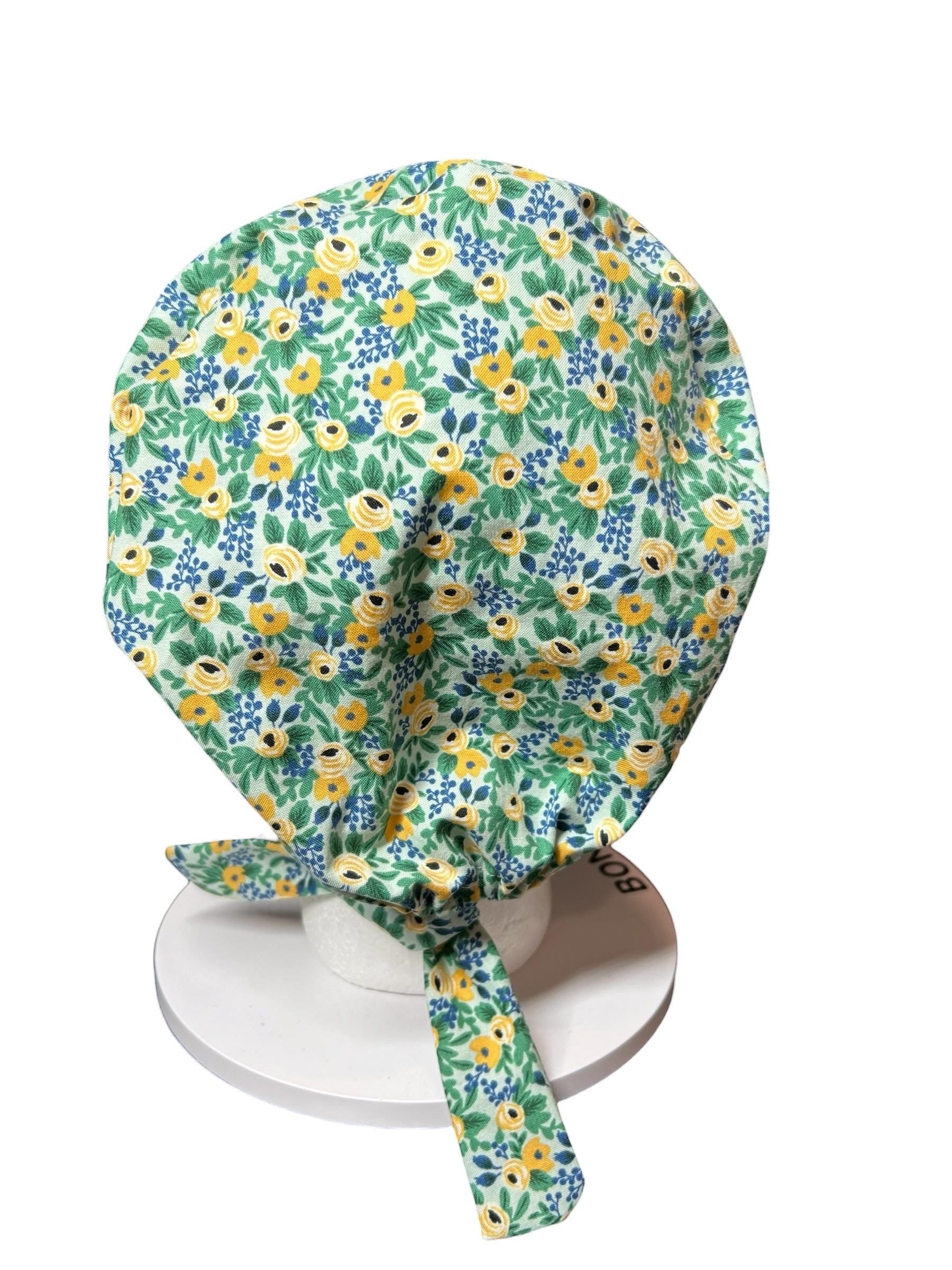 Rifle Paper Co Rosa Scrub cap: pixie style cap for short or medium hair