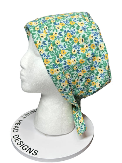 Rifle Paper Co Rosa Scrub cap: pixie style cap for short or medium hair
