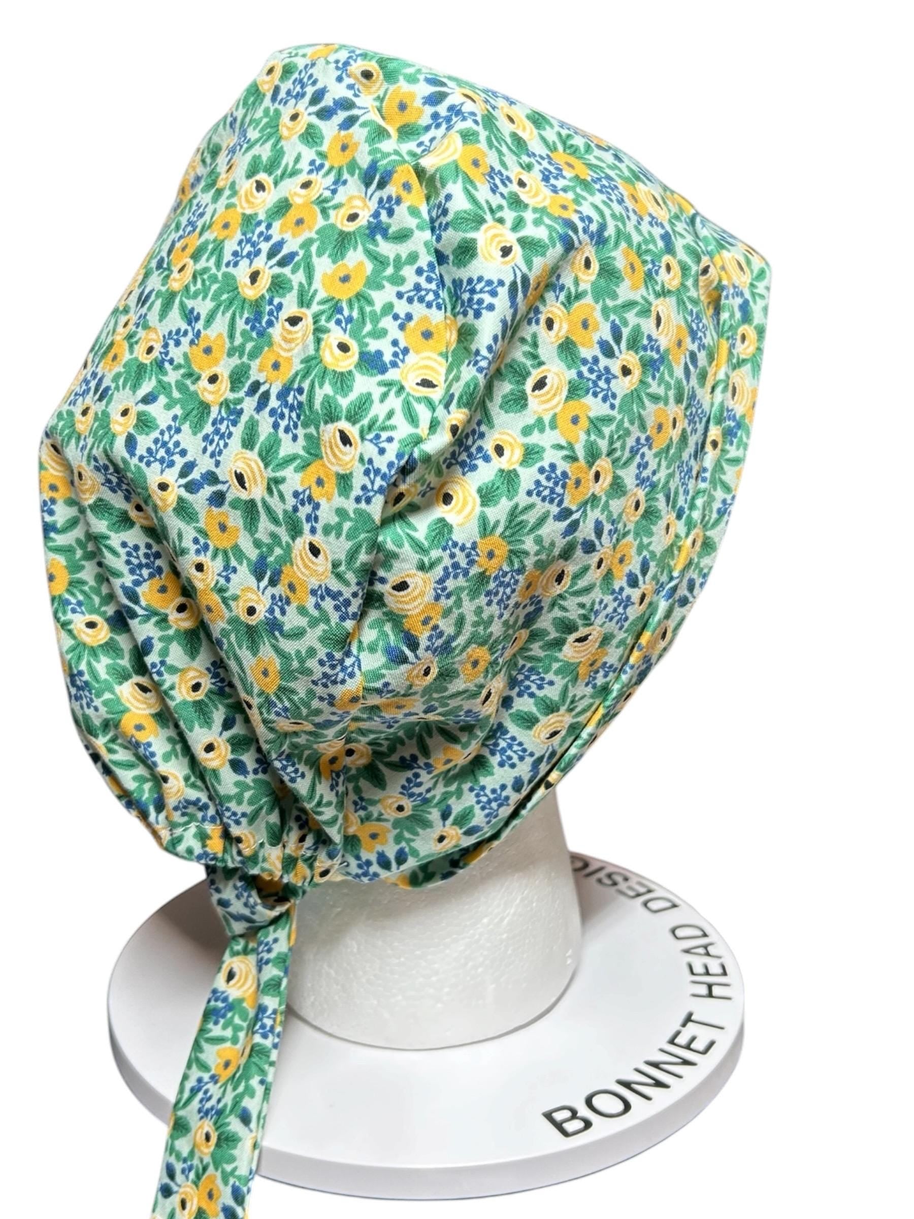 Rifle Paper Co Rosa Scrub cap: pixie style cap for short or medium hair
