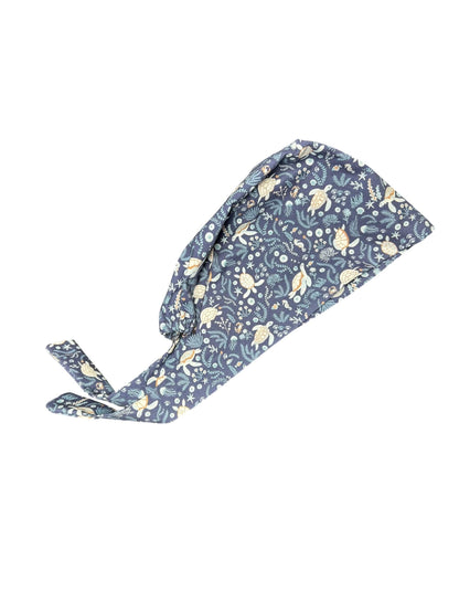 Sea Turtle Scrub cap: pixie style bonnet for short or medium hair