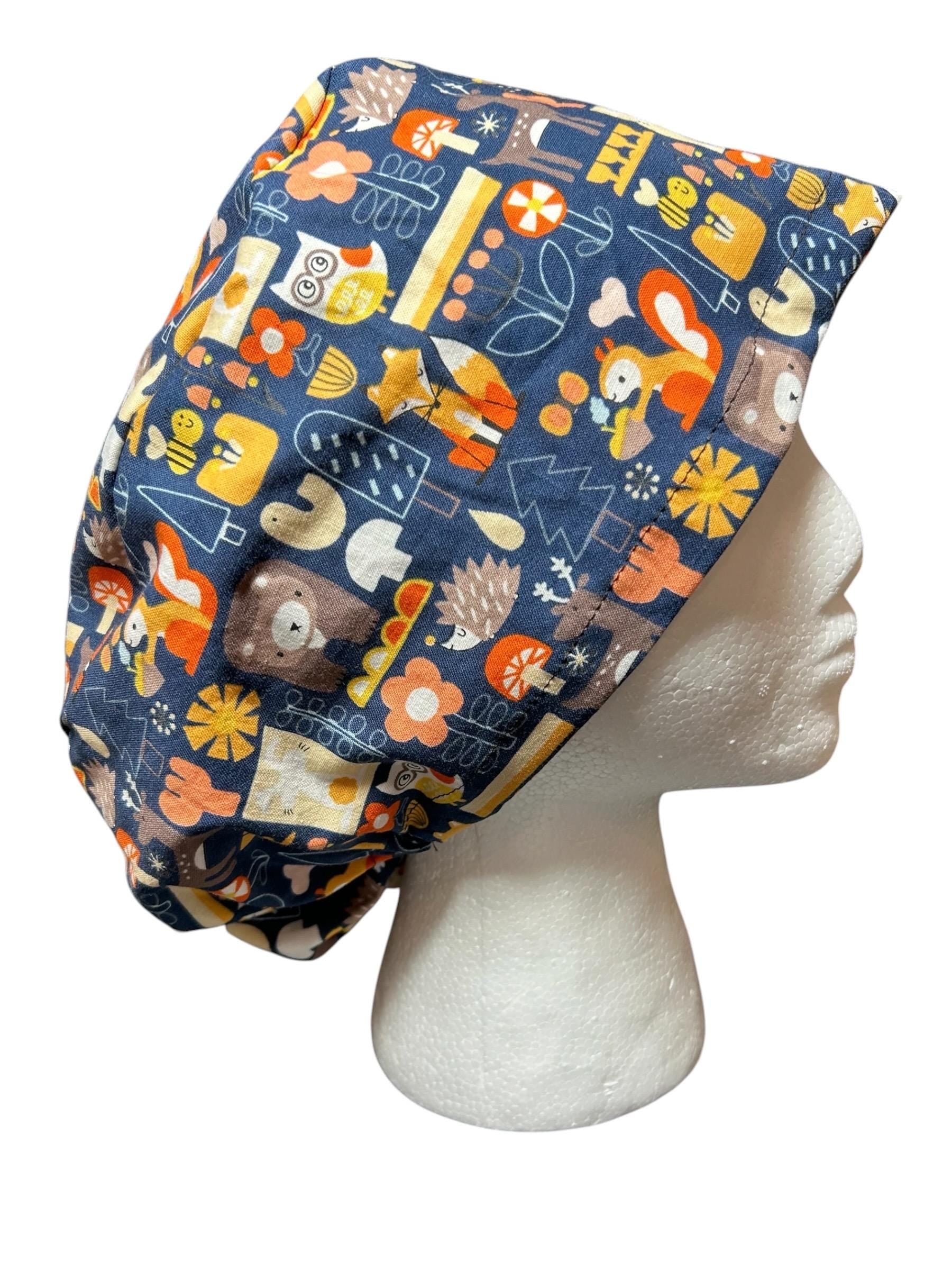 Euro Scrub Cap: animal print nurse hat with toggle