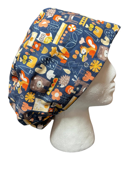 Euro Scrub Cap: animal print nurse hat with toggle