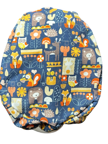 Euro Scrub Cap: animal print nurse hat with toggle