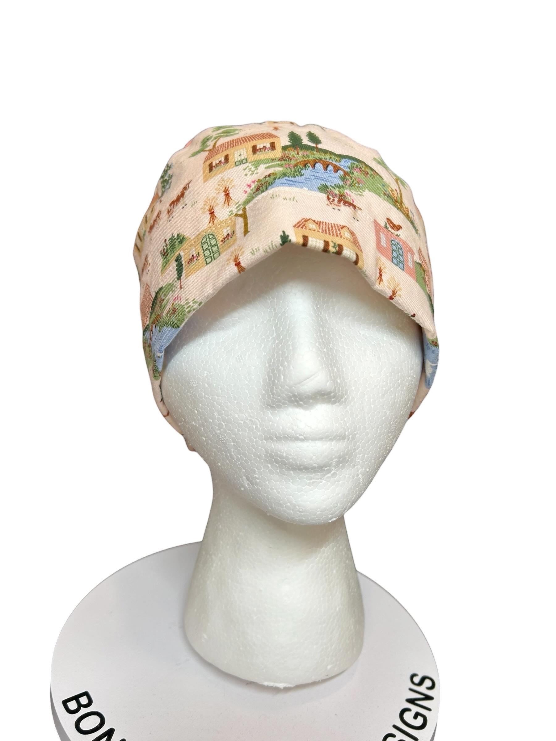 Ponytail Scrub Cap: Rifle Paper Co Gracie Cotswold Nurse hat