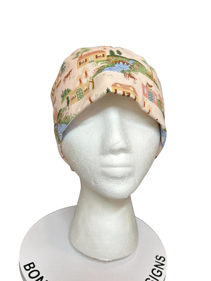 Ponytail Scrub Cap: Rifle Paper Co Gracie Cotswold Nurse hat