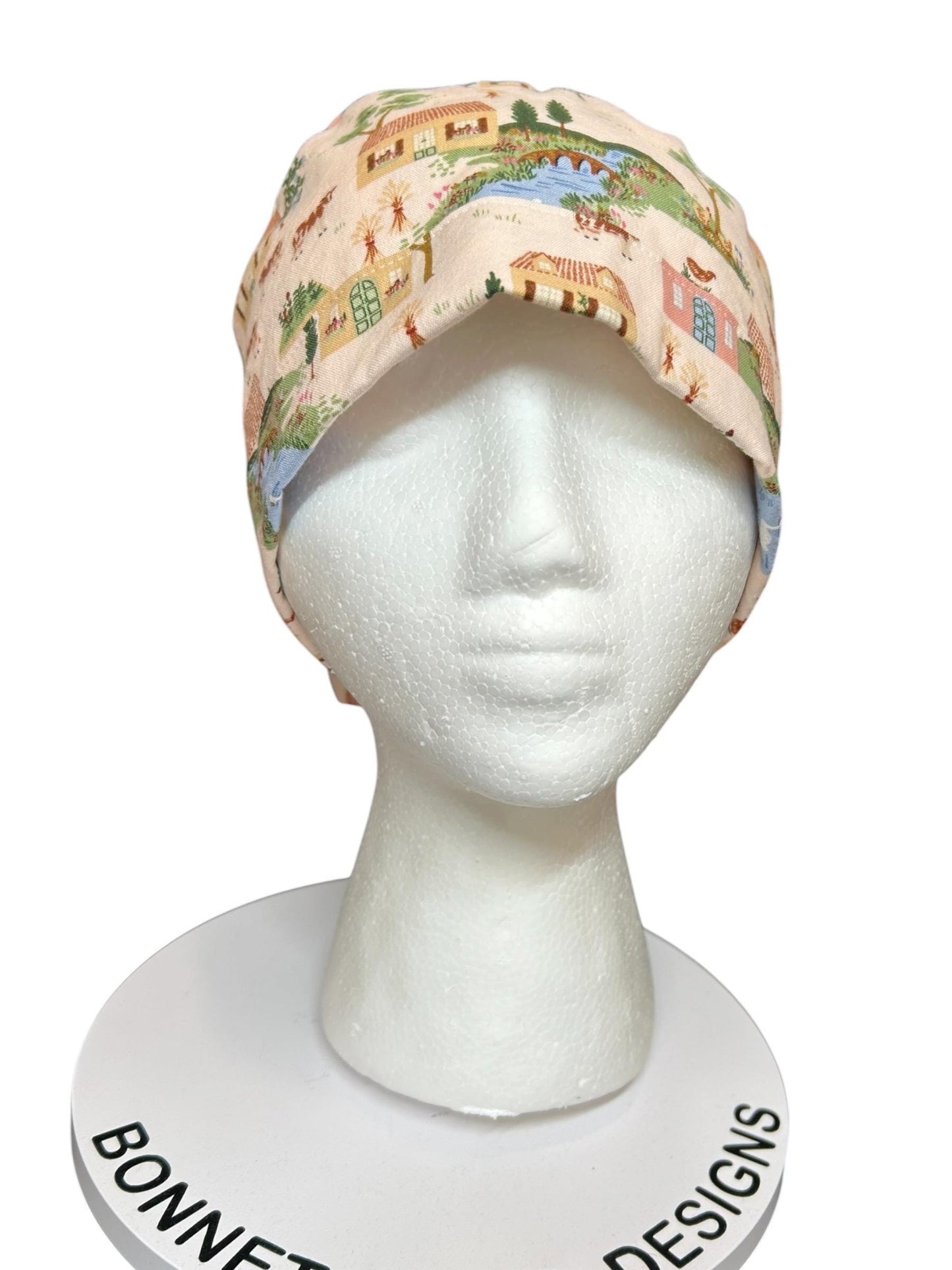 Ponytail Scrub Cap: Rifle Paper Co Gracie Cotswold Nurse hat