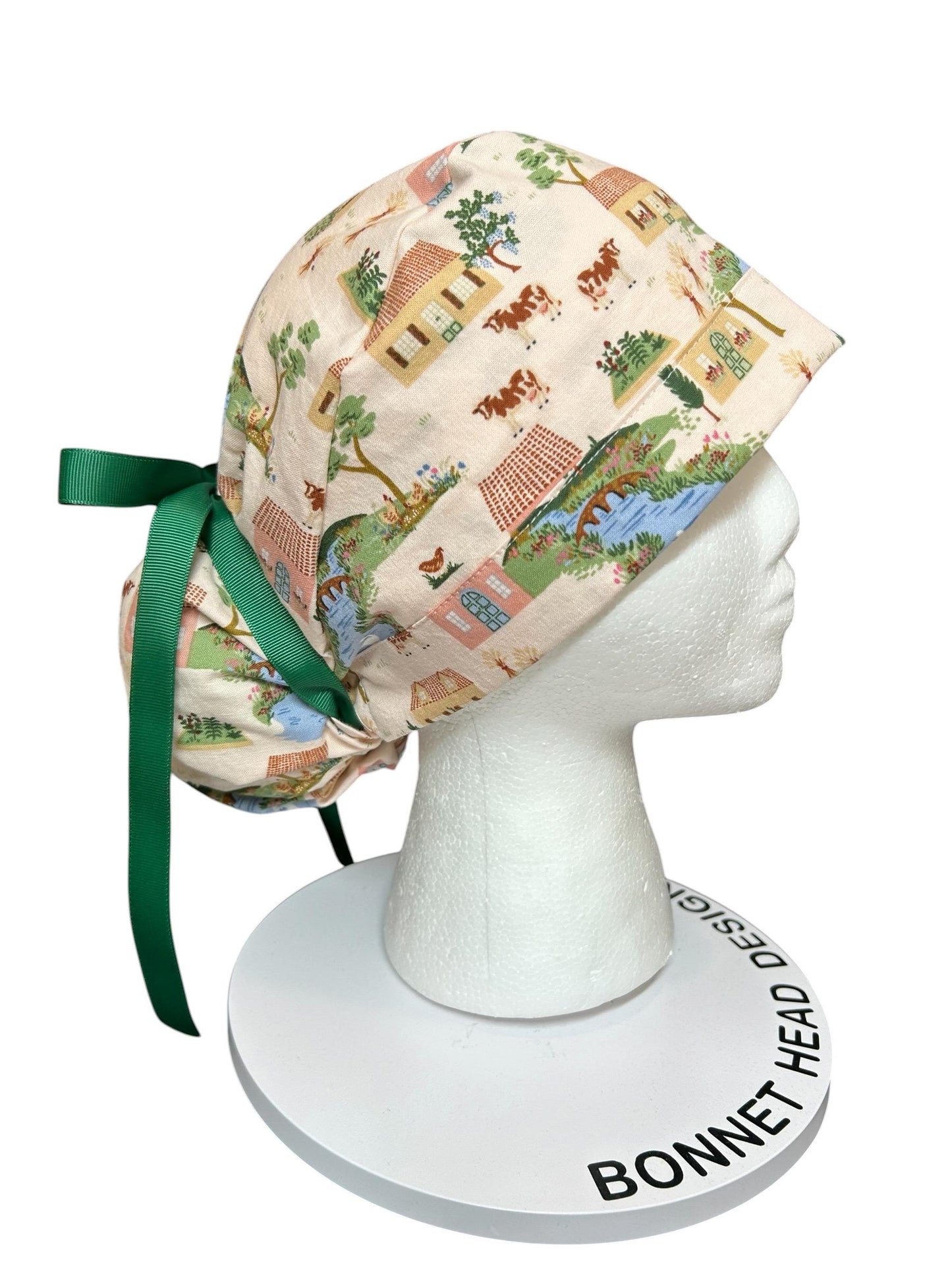 Ponytail Scrub Cap: Rifle Paper Co Gracie Cotswold Nurse hat