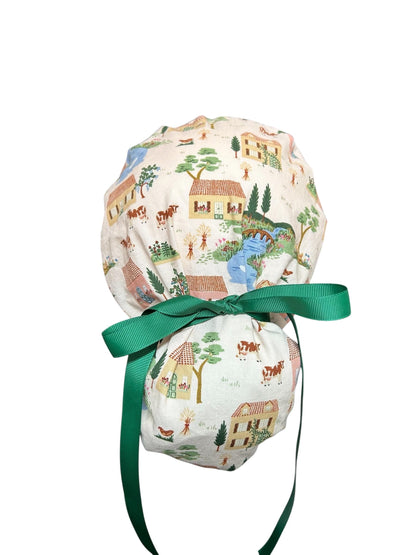 Ponytail Scrub Cap: Rifle Paper Co Gracie Cotswold Nurse hat