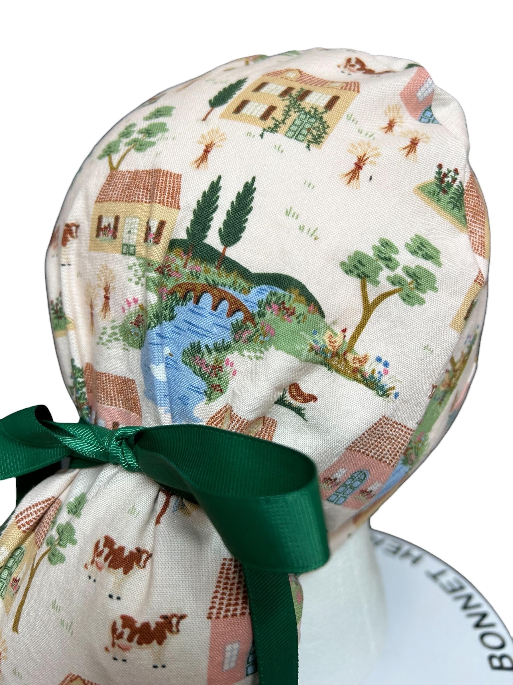 Ponytail Scrub Cap: Rifle Paper Co Gracie Cotswold Nurse hat