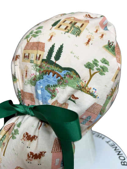 Ponytail Scrub Cap: Rifle Paper Co Gracie Cotswold Nurse hat