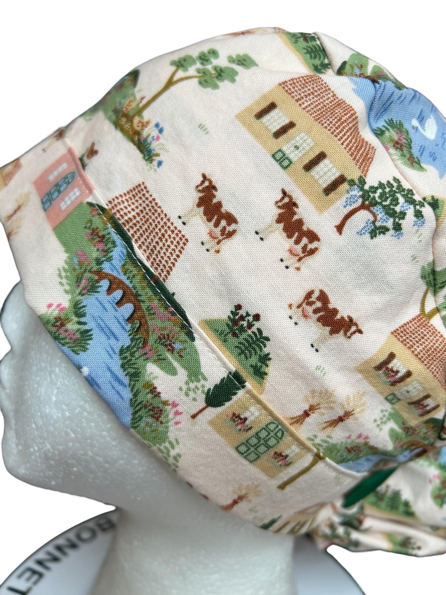Ponytail Scrub Cap: Rifle Paper Co Gracie Cotswold Nurse hat