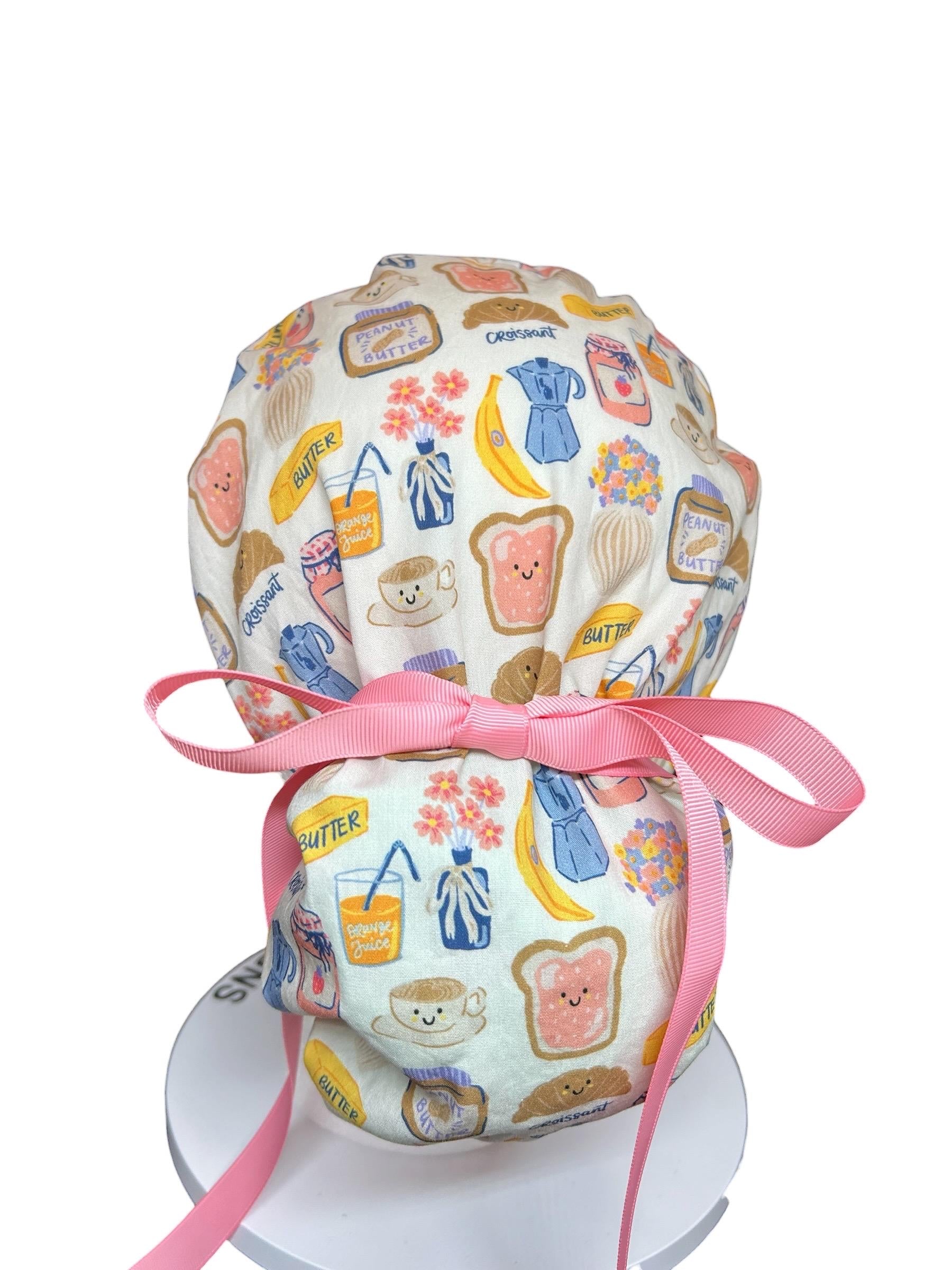 Scrub cap: Breakfast club print