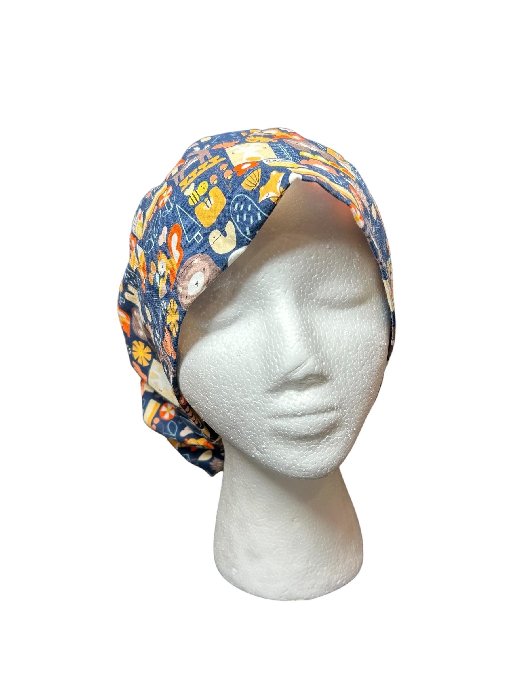 Euro Scrub Cap: animal print nurse hat with toggle