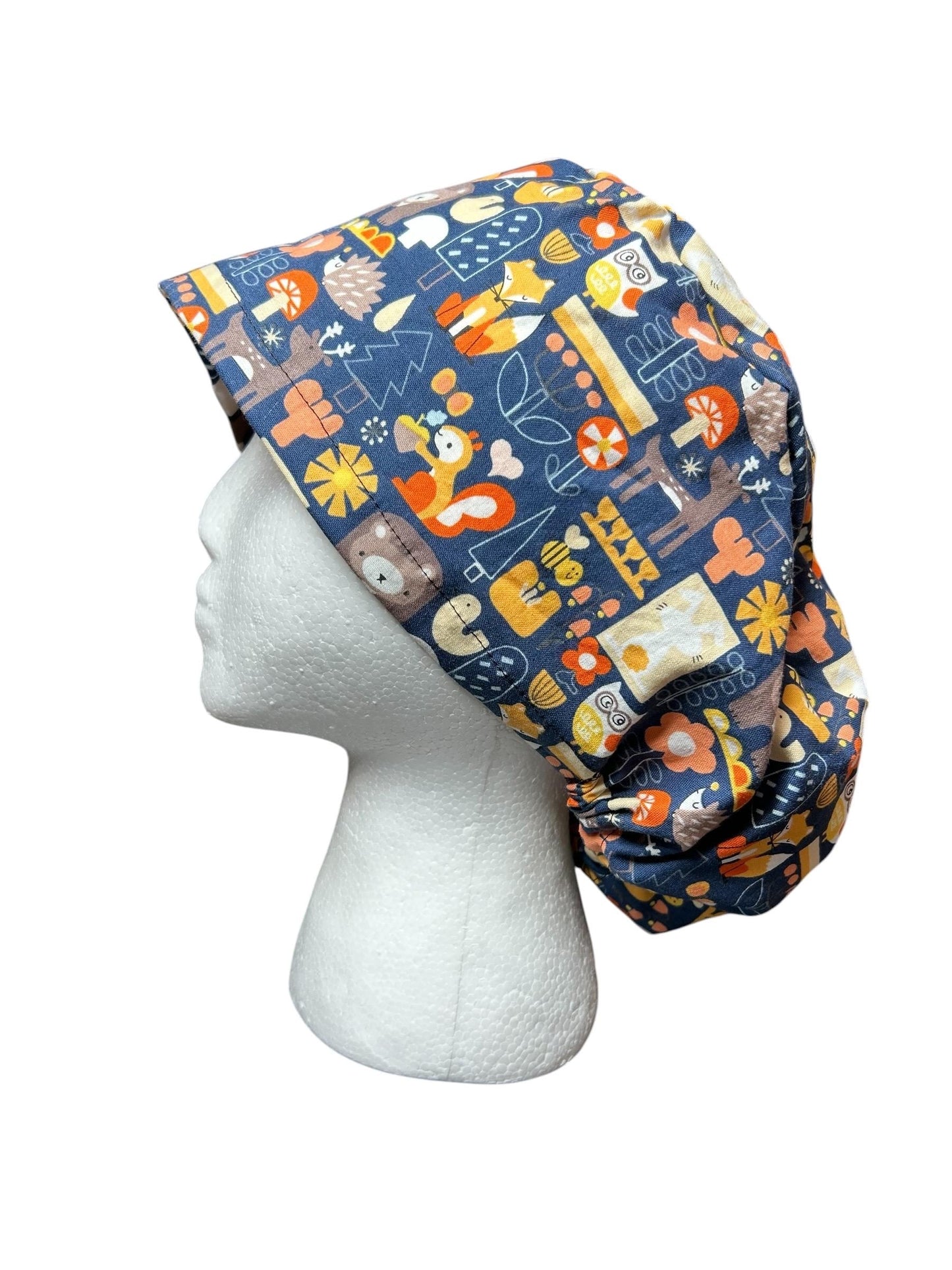 Euro Scrub Cap: animal print nurse hat with toggle