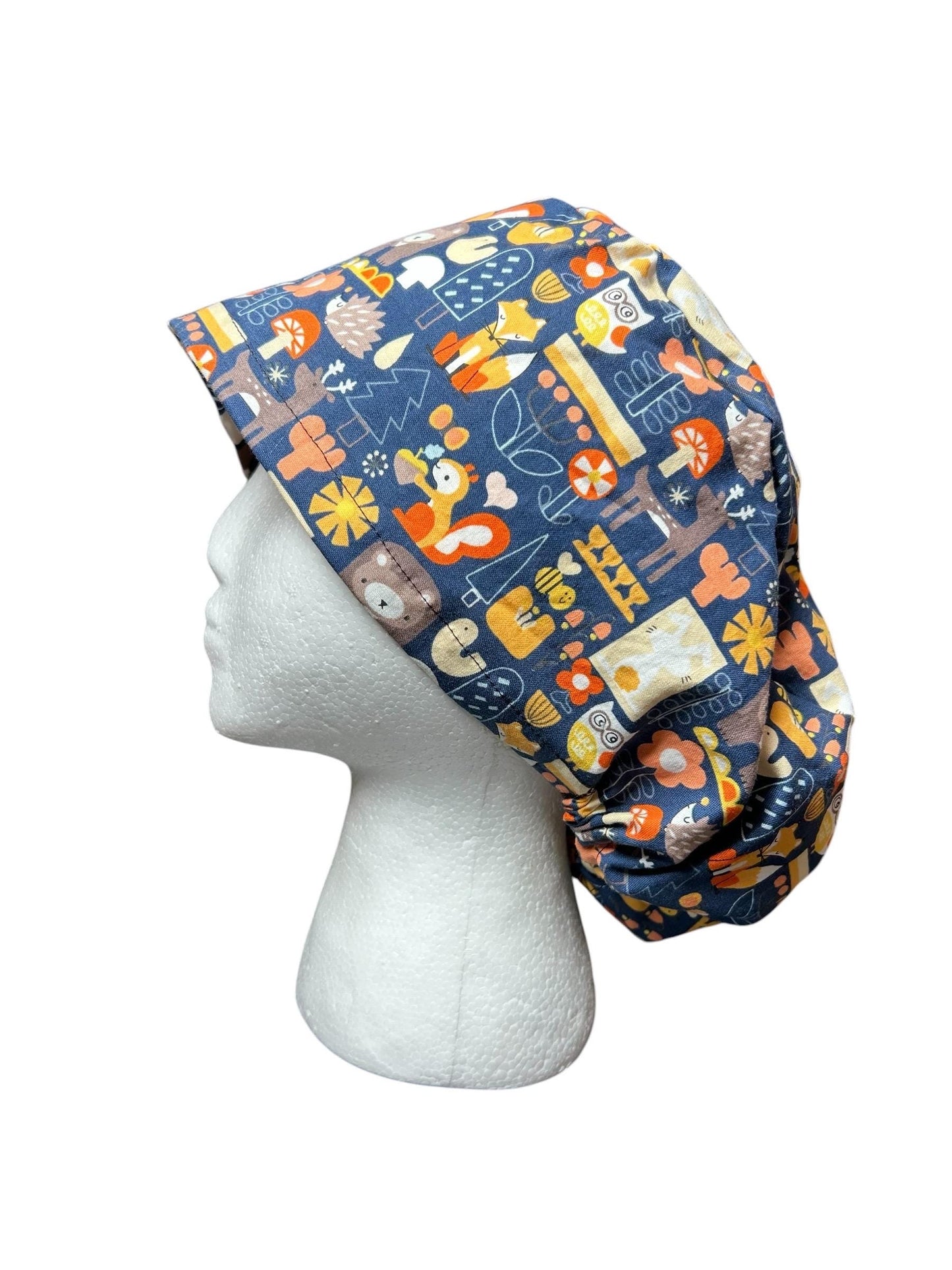 Euro Scrub Cap: animal print nurse hat with toggle