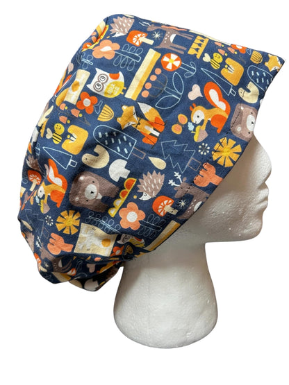 Euro Scrub Cap: animal print nurse hat with toggle