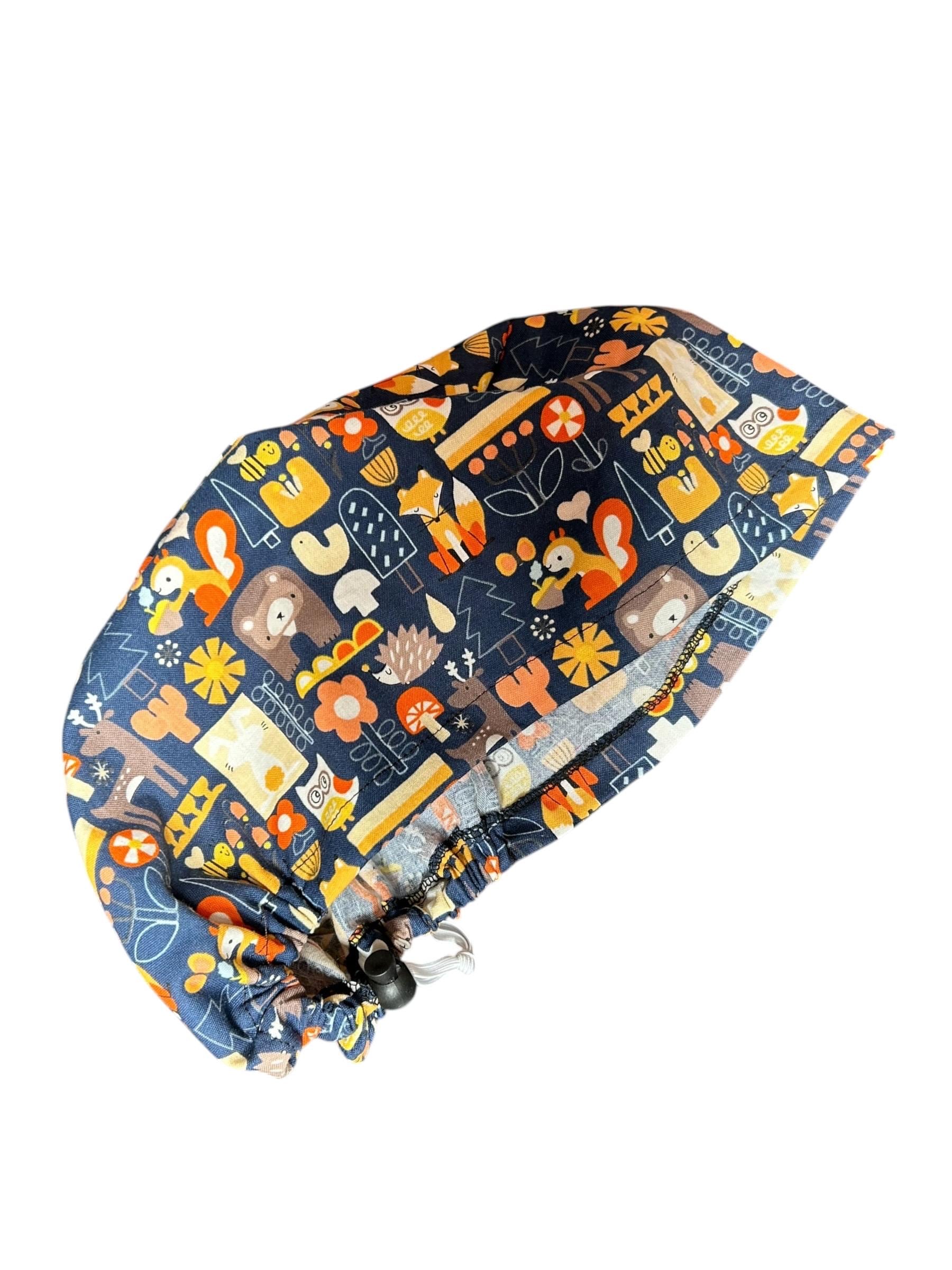 Euro Scrub Cap: animal print nurse hat with toggle