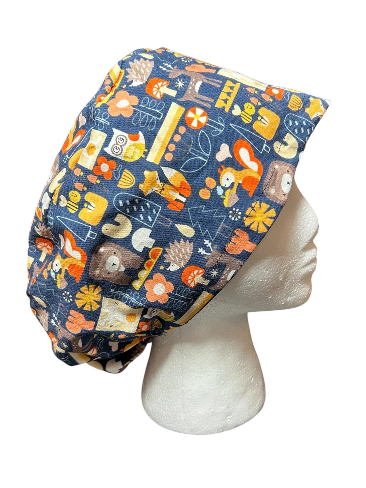 Euro Scrub Cap: animal print nurse hat with toggle