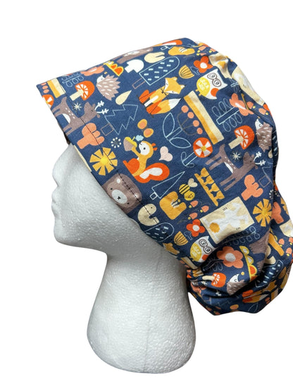 Euro Scrub Cap: animal print nurse hat with toggle