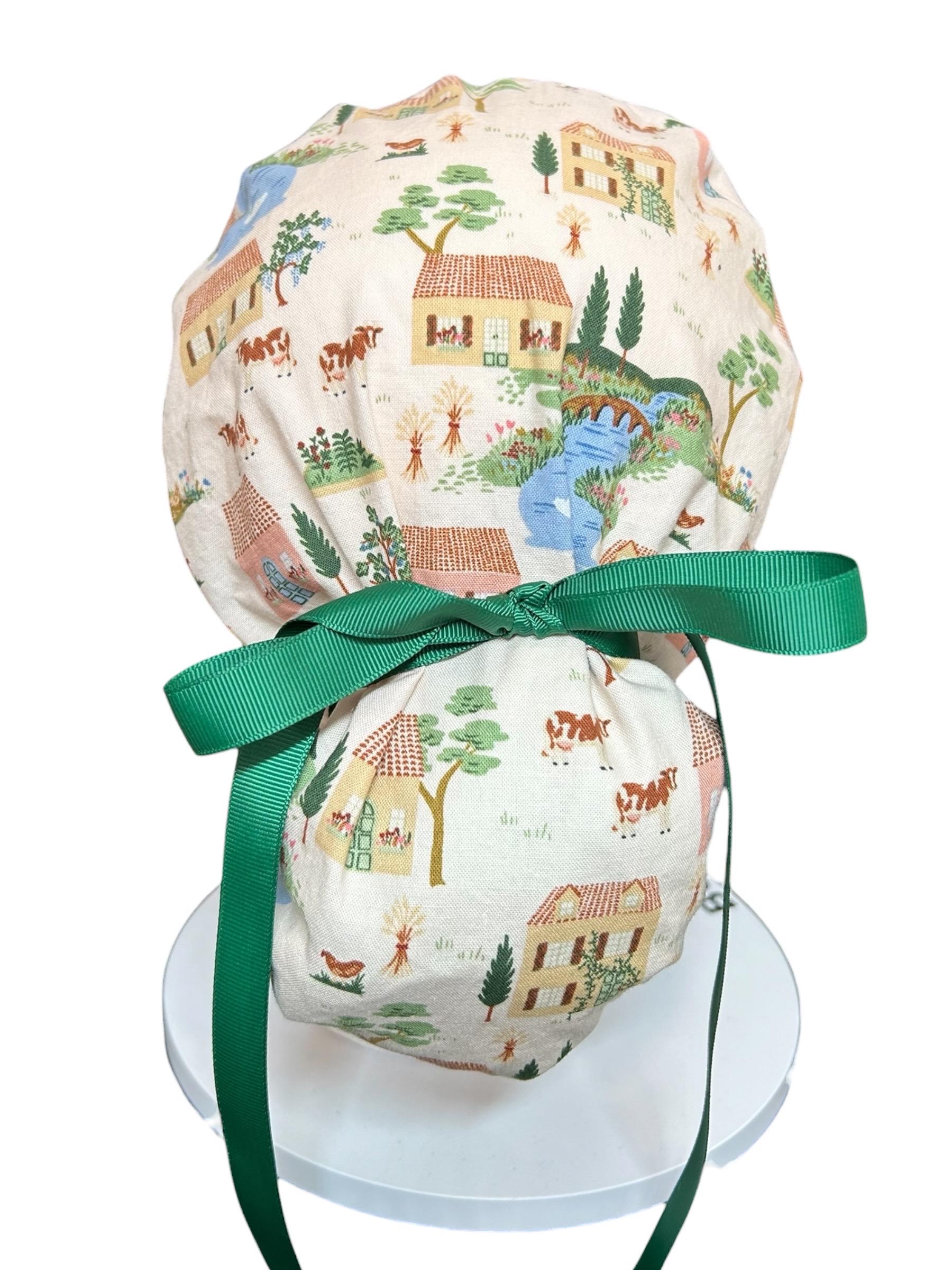 Ponytail Scrub Cap: Rifle Paper Co Gracie Cotswold Nurse hat