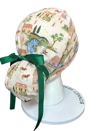 Ponytail Scrub Cap: Rifle Paper Co Gracie Cotswold Nurse hat