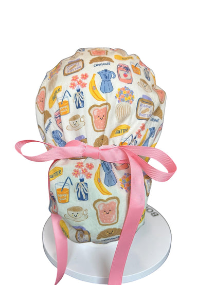 Scrub cap: Breakfast club print