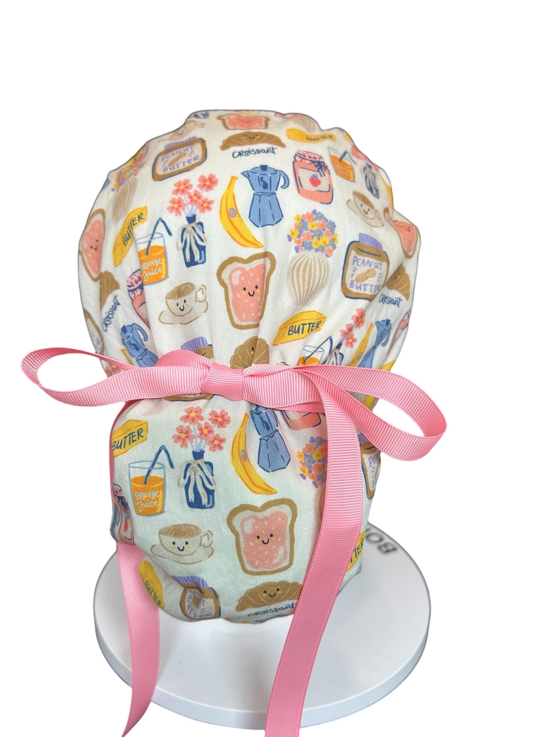 Scrub cap: Breakfast club print