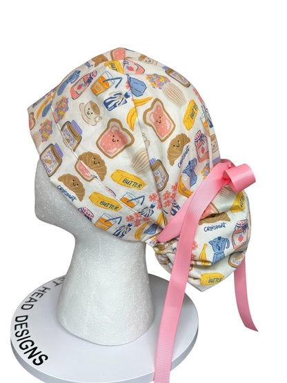 Scrub cap: Breakfast club print
