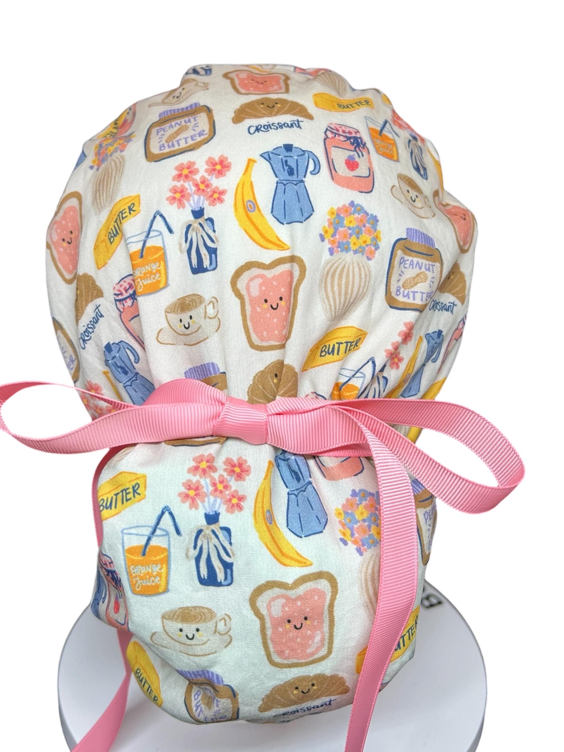 Scrub cap: Breakfast club print